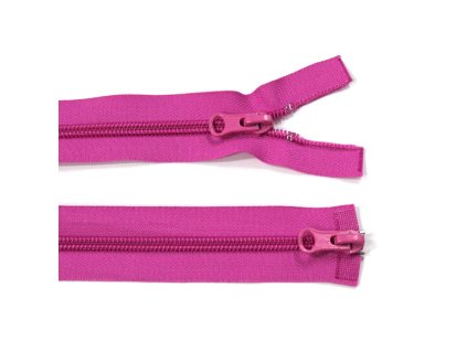 Spirálový zip 6mm dělitelný 2 jezdce 95cm dvoucestný růžový
