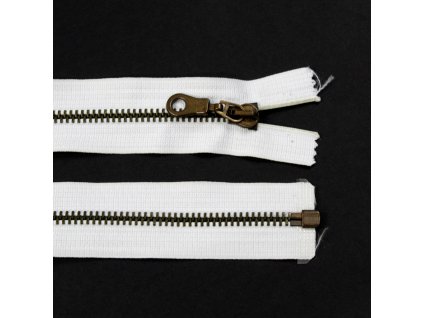 Kovový zip 6mm dělitelný 70cm staromosaz více barev