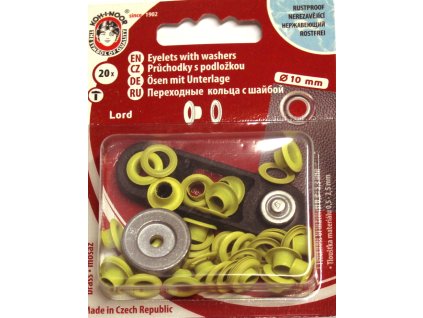 Průchodky s podložkou 10mm žluté bal. 20ks