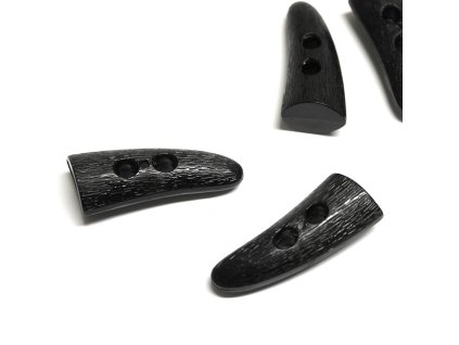 Plastový knoflík oliva - roh 5cm černá