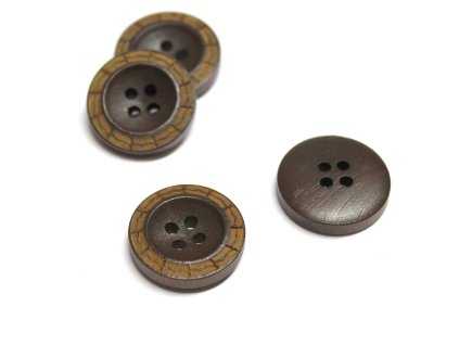 Knoflík dřevěný čtyřdírkový vel. 28" (17mm) 927846