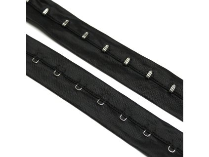 Háčky a očka na stuze 044907 metráž - černá