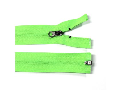 Spirálový zip no.3 skrytý rozepínací  58cm neonově zelený