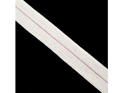 Plátnová stuha s proužkem - tkaloun 20mm béžová