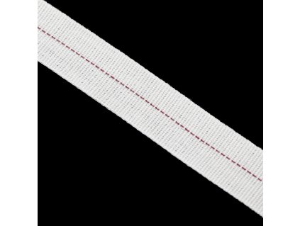 Plátnová stuha s proužkem - tkaloun 20mm bílá