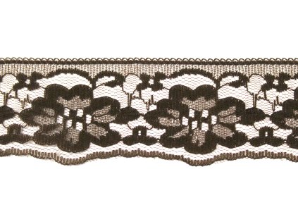 Krajka pevná 45mm hnědá polyamid - metráž