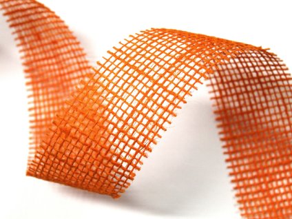 Stuha jutová 50mm oranžová