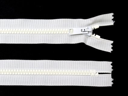 Kostěný zip no.5 nerozepínací 18cm bílý
