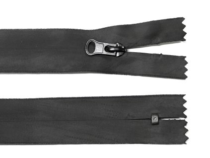 Voděodolný zip 20cm nerozepínací černý kapsový