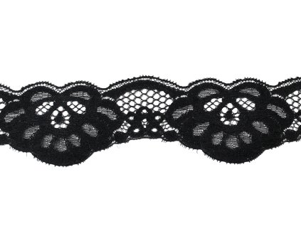 Krajka pevná 50mm černá polyamid - metráž