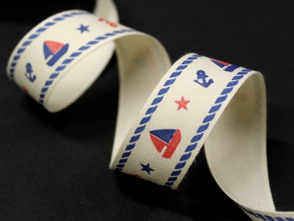 Plátnová stuha 20mm kotvy 119620