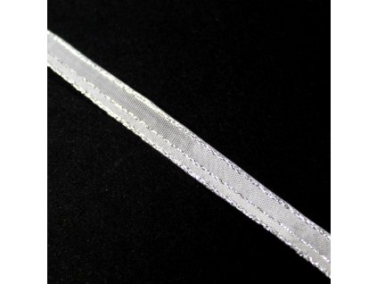 Plátnová stuha ozdobná 10mm 598102 stříbrná