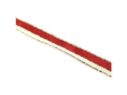 Plátnová stuha ozdobná 10mm 598101 červená