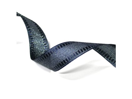 Plátnová stuha ozdobná 25mm 467251 modrá s lurexem