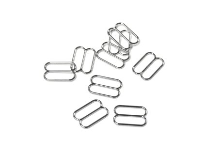Kovový posunovač 18mm stříbrný prádlový