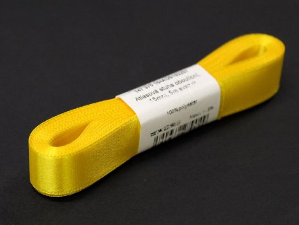 Stuha atlasová 15mm 5m oboulícní 207 žlutá
