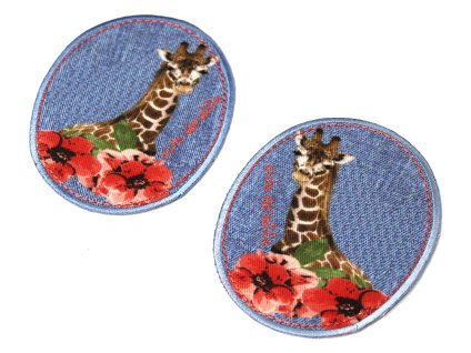 Nažehlovací záplata jeans - žirafa