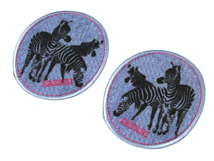 Nažehlovací záplata jeans - zebry