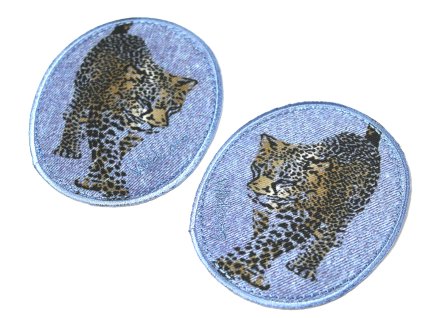 Nažehlovací záplata jeans - levhart