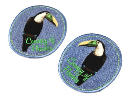 Nažehlovací záplata jeans - tukan