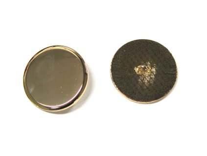 Plochý kovový knoflík s očkem zlatý vel. 44" (28mm) 743131