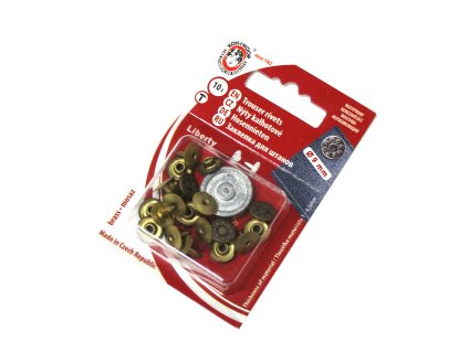 Kalhotové nýty 9mm staromosazné hvězdy 10ks