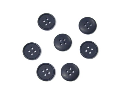 Knoflík čtyřdírkový matný U-5691 15mm modrý vel. 24"