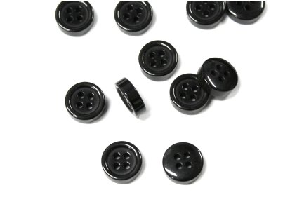 Knoflík 10mm černý košilový lesklý