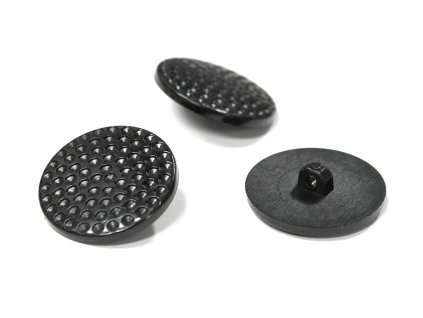 Knoflík s očkem 25mm plastový černý 40"