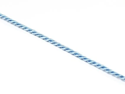Atlasová šňůra stáčená 3mm světle modrá