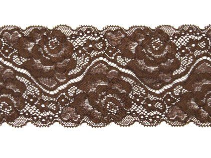 Krajka elastická 80mm 541429 hnědá