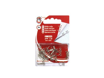Háčky a očka 12+10mm stříbrná barva (vel. 4) 18 párů