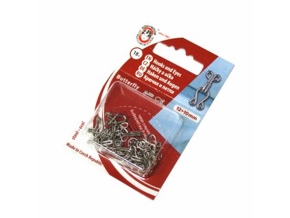 Háčky a očka 12+10mm stříbrná barva (vel. 4) 18 párů