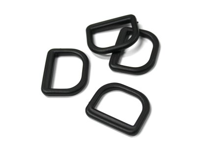 Plastový průvlek na popruh 30mm spona D - černá, červená