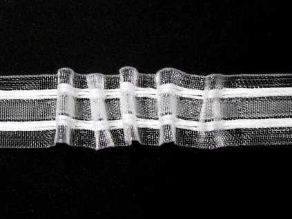 Záclonová řasící stuha 28mm transparentní s libovolným řasením 1:2