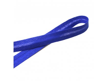 Šikmý proužek bavlněný 14 mm královsky modrý
