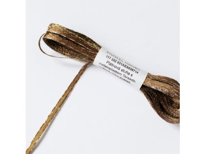 Stuha s lurexem  3mm hnědá světlá 10m