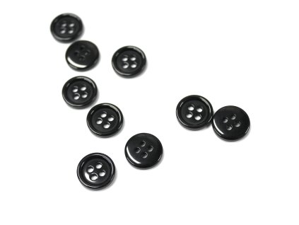 Knoflík čtyřdírkový 657200 11mm černý košilový