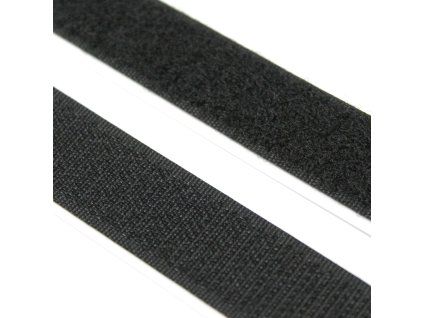 Suchý zip samolepící 20mm černý mech + háček