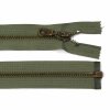 Kovový zip no.5 rozepínací  45cm (staromosazné zoubky) - více barev