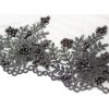 Krajka na tylu s perličkami 140mm 584710 - šedo stříbrná