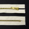 Kovový zip no.3 nerozepínací 10cm mosazné zlaté zoubky - více barev