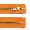 Kovový zip no.3 nerozepínací 10cm mosazné zlaté zoubky - více barev