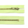 Kovový zip no.3 nerozepínací 10cm mosazné zlaté zoubky - více barev