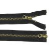 Kovový zip no.5 rozepínací dvoucestný  80cm (staromosazné zoubky) - více barev