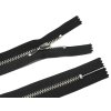 Kovový zip no.3 nerozepínací 22cm černý (stříbrné zoubky)