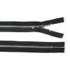 Kovový zip no.3 nerozepínací 22cm černý (stříbrné zoubky)