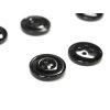 Knoflík 00262 15mm čtyřdírkový lesklý černý vel. 24"