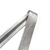 Koženkový šikmý proužek 25 mm 927015 stříbrný metalický