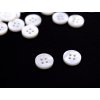 Knoflík bílý perleťový čtyřdírkový 16" 10mm košilový
